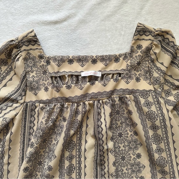 Ces Femme Boho Print Mini Ruffle Hem Dress, 0x - Picture 7 of 14